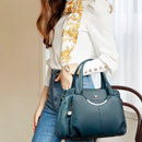 Bolsa Feminina de Couro Macio com Múltiplos Bolsos – Bolsa de Ombro Grande Capacidade Elegante e Sofisticada para Uso Diário