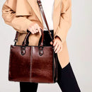 Bolsa Feminina em Couro Legitimo com Alça de Ombro e Transversal – Grande Capacidade Elegante para Trabalho e Uso Diário