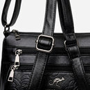 Bolsa Feminina Preta de Couro com Grande Capacidade e Divisórias – Elegante e Resistente