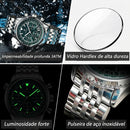 Relógio Masculino POEDAGAR® Luxury Chronograph 960 em Aço Inoxidável – Calendário, Ponteiros Luminosos e Resistência à Água