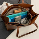 Bolsa Feminina de Couro Aurelle™ - Grande Luxo Tote Premium com Zíper e Alta Capacidade
