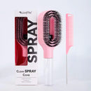 Escova Spray 2 em 1 para Cabelos – Pente com Reservatório de Água para Desembaraçar, Modelar e Reduzir o Frizz