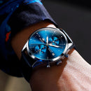 Relógio Masculino OLEVS 2880 Original em Couro – Quartz Premium com Calendário, Resistente à Água e Design Executivo