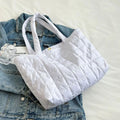 Bolsa Feminina Grande Capacidade em Nylon – Tote Casual Elegante para Outono e Inverno