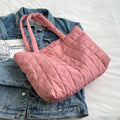 Bolsa Feminina Grande Capacidade em Nylon – Tote Casual Elegante para Outono e Inverno