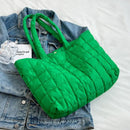 Bolsa Feminina Grande Capacidade em Nylon – Tote Casual Elegante para Outono e Inverno