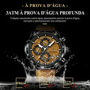 Relógio Masculino POEDAGAR® 692 Luxury Chronograph – Quartz Original em Couro, À Prova d'Água, Data e Ponteiros Luminosos