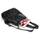 Mochila Feminina de Couro Sintético Premium – Grande Capacidade para Faculdade, Trabalho e Viagens