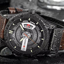 Relógio Masculino CURREN® 8301 Military Sport – Quartzo Premium com Data, Pulseira em Couro e Design Imponente