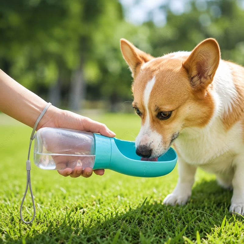 Garrafa Portátil para Cachorro e Gato com Bebedouro Integrado – 300ml e 500ml para Passeios e Viagens