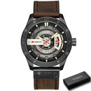 Relógio Masculino CURREN® 8301 Military Sport – Quartzo Premium com Data, Pulseira em Couro e Design Imponente