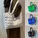 Bolsa Feminina Grande Capacidade em Nylon – Tote Casual Elegante para Outono e Inverno