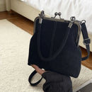 Bolsa Feminina Retrô Grande Capacidade em Couro Sintético – Bolsa de Ombro e Transversal com Fecho Clássico para Trabalho e Uso Diário