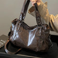 Bolsa Feminina Vintage Grande Capacidade com Zíper – Elegante para Trabalho, Viagens e Uso Diário