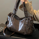 Bolsa Feminina Vintage Grande Capacidade com Zíper – Elegante para Trabalho, Viagens e Uso Diário