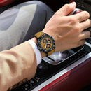 Relógio Masculino POEDAGAR® 692 Luxury Chronograph – Quartz Original em Couro, À Prova d'Água, Data e Ponteiros Luminosos