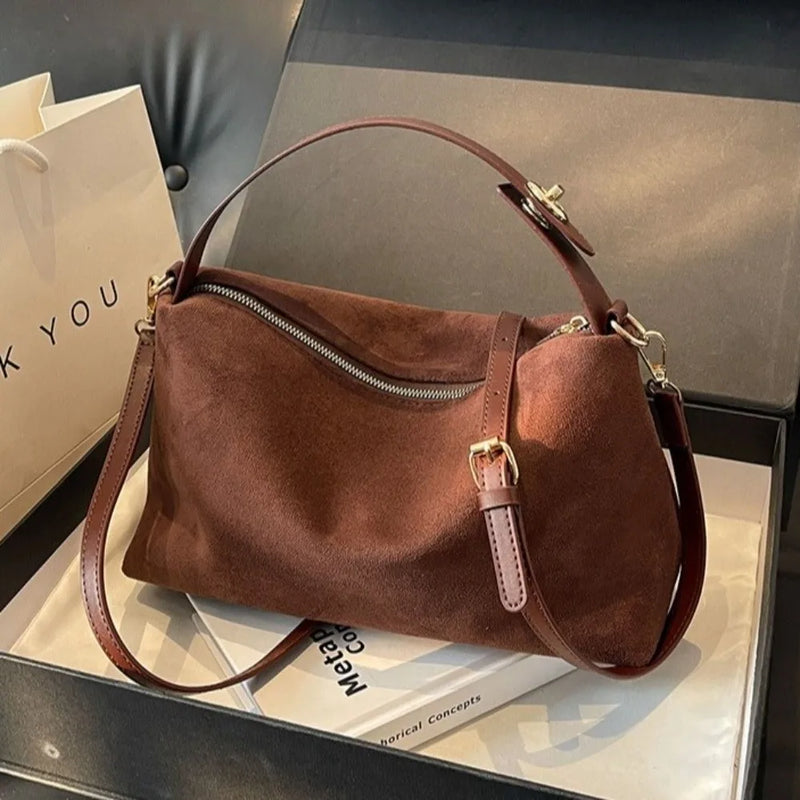 Bolsa Feminina Vintage de Ombro em Couro PU – Grande Capacidade com Design Elegante e Atemporal