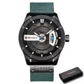 Relógio Masculino CURREN® 8301 Military Sport – Quartzo Premium com Data, Pulseira em Couro e Design Imponente