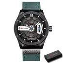 Relógio Masculino CURREN® 8301 Military Sport – Quartzo Premium com Data, Pulseira em Couro e Design Imponente