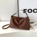 Bolsa Feminina Vintage de Ombro em Couro PU – Grande Capacidade com Design Elegante e Atemporal
