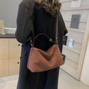 Bolsa Feminina Vintage de Ombro em Couro PU – Grande Capacidade com Design Elegante e Atemporal