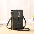 Bolsa Feminina Transversal com Carteira e Compartimento Touch Screen para Celular – Couro Macio, Compacta e Prática para o Dia a Dia
