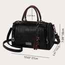 Bolsa Feminina Grande Capacidade com Tassel – Bolsa de Ombro e Transversal com Zíper e Alça Removível