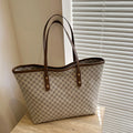 Bolsa Feminina Grande Capacidade em Couro Sintético – Bolsa Tote de Ombro para Trabalho e Uso Diário