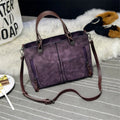 Bolsa Feminina Retrô de Couro com Dois Bolsos e Zíper – Bolsa de Ombro e Transversal para Trabalho, Negócios e Uso Diário
