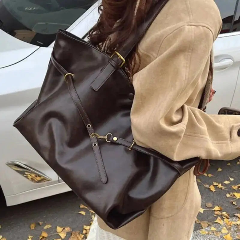 Bolsa Feminina Vintage Marrom Grande Capacidade – Elegância e Sofisticação para Trabalho e Dia a Dia