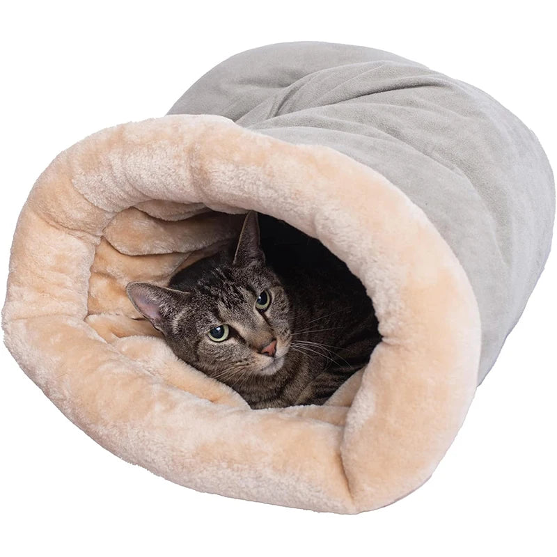Cama Toca para Gatos e Cachorros Pequenos – Ninho Quentinho Desmontável para Outono e Inverno