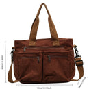 Bolsa Mensageiro em Veludo Cotelê Grande Capacidade – Bolsa Tote Feminina Multi Compartimentos para Trabalho, Viagens e Uso Diário