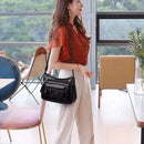 Bolsa Feminina de Couro Sintético Multicamadas – Bolsa de Ombro e Transversal com Grande Capacidade para Uso Diário