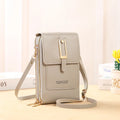 Bolsa Feminina Transversal com Carteira e Compartimento Touch Screen para Celular – Couro Macio, Compacta e Prática para o Dia a Dia