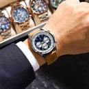 Relógio Masculino POEDAGAR® 921 Militar Premium – Cronógrafo, Data, Pulseira em Couro e Resistência à Água