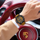 Relógio Masculino POEDAGAR® 692 Luxury Chronograph – Quartz Original em Couro, À Prova d'Água, Data e Ponteiros Luminosos