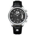 Relógio Masculino POEDAGAR 989 Luxo Cronógrafo – Pulseira de Couro, Calendário e Resistência à Água