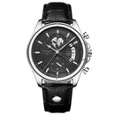 Relógio Masculino POEDAGAR 989 Luxo Cronógrafo – Pulseira de Couro, Calendário e Resistência à Água