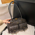 Bolsa Feminina Marrom com Múltiplos Bolsos Grande Capacidade – Bolsa Transversal e de Ombro para Trabalho e Uso Diário