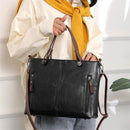 Bolsa Feminina Retrô de Couro com Dois Bolsos e Zíper – Bolsa de Ombro e Transversal para Trabalho, Negócios e Uso Diário