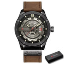 Relógio Masculino CURREN® 8301 Military Sport – Quartzo Premium com Data, Pulseira em Couro e Design Imponente