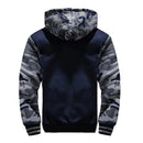 Jaqueta Masculina Camuflada com Capuz e Forro Fleece – Casaco de Inverno Grosso e Quente