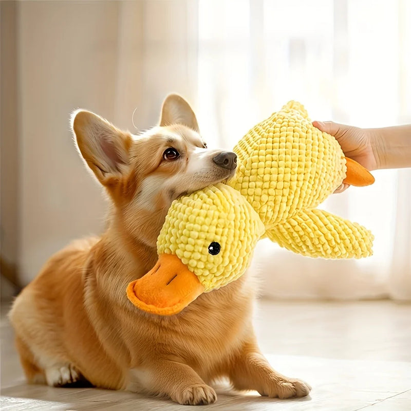 Brinquedo de Pelúcia Patinho para Cachorro com Apito – Mordedor Resistente para Cães Pequenos e Médios