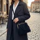 Bolsa Feminina Retrô Grande Capacidade em Couro Sintético – Bolsa de Ombro e Transversal com Fecho Clássico para Trabalho e Uso Diário
