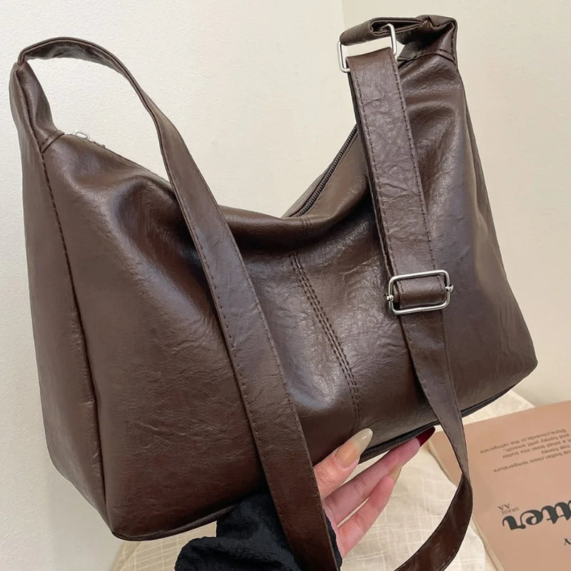 Bolsa Feminina de Couro Sintético Premium Grande Capacidade – Elegante para Trabalho, Passeios e Uso Diário