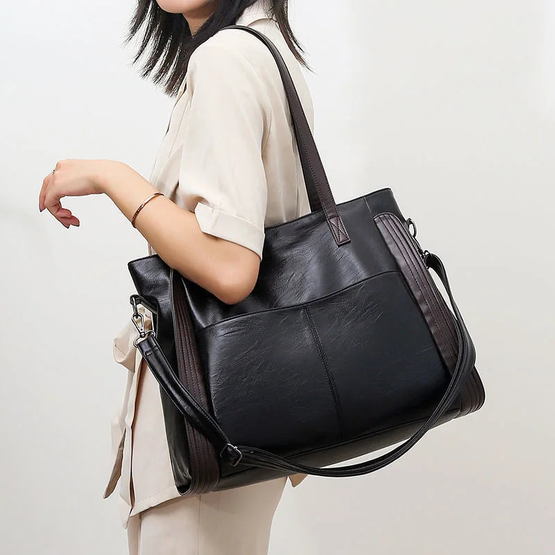 Bolsa Feminina Grande de Ombro em Couro Sintético – Bolsa Hobo Elegante para Trabalho, Viagens e Uso Diário