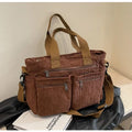 Bolsa Mensageiro em Veludo Cotelê Grande Capacidade – Bolsa Tote Feminina Multi Compartimentos para Trabalho, Viagens e Uso Diário