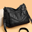 Bolsa Feminina Vintage Transversal com Múltiplos Compartimentos – Bolsa de Ombro para Trabalho, Viagens e Uso Diário
