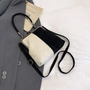 Bolsa Feminina Retrô Grande Capacidade em Couro Sintético – Bolsa de Ombro e Transversal com Fecho Clássico para Trabalho e Uso Diário