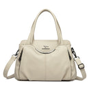 Bolsa Feminina de Couro Macio com Múltiplos Bolsos – Bolsa de Ombro Grande Capacidade Elegante e Sofisticada para Uso Diário